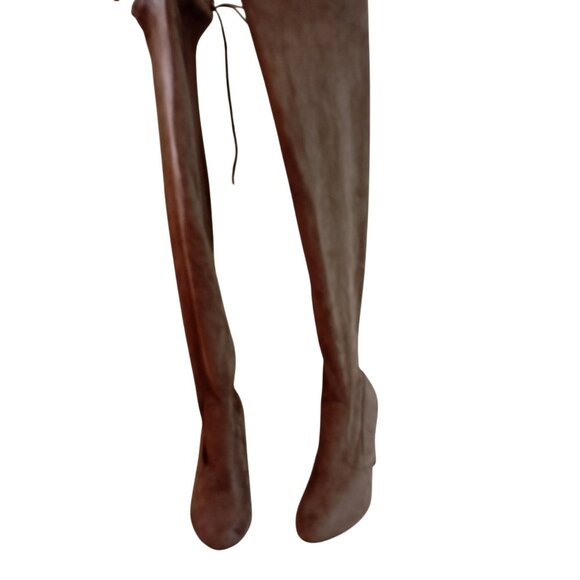Bamboo Womens Taupe Over-The-Knee Suede Boots Size 9 - Picture 1 of 10
